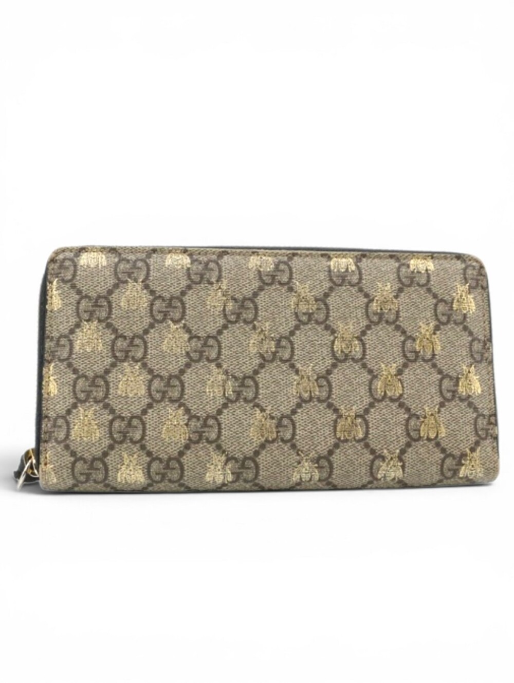 Gucci GG Supreme Bee Zip Around Libg Wallet Full Set